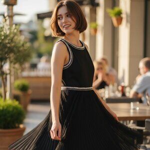 Love Reign black dress Rhinestone trim